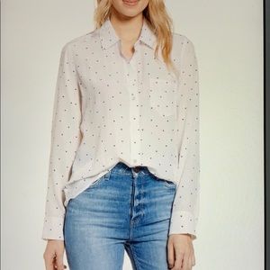 Rails Kate Shirt w/ Navy Mini Hearts. Sz:L  NWT